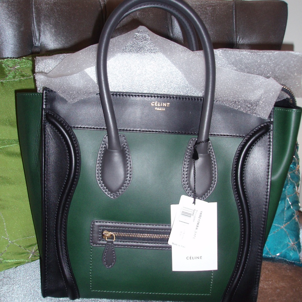 Celine tricolor Mini Luggage Tote w/organizer